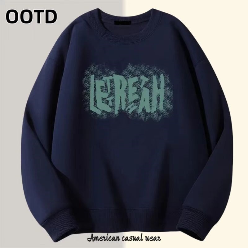 Heavyweight Design Designer Hoodie Style Trendy Casual Sweatshirt For Men Autumn Winter Round Neck Loose Fit Versatile Long Sleeve Top Couple Style