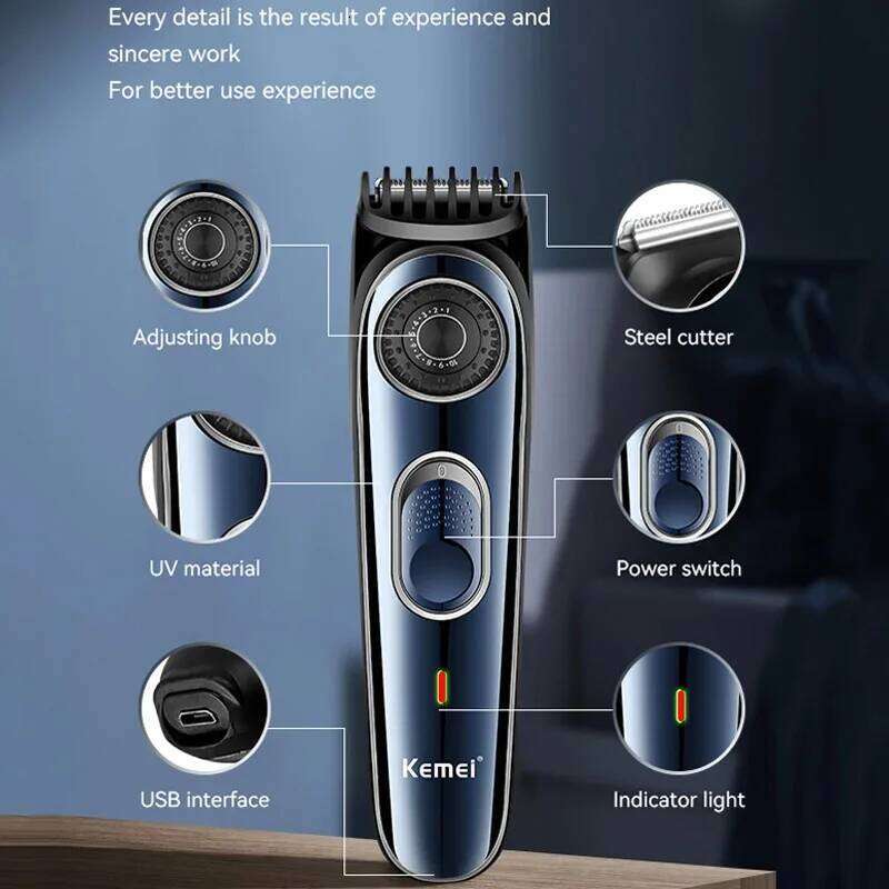 Kemei Cordless Adjustable 1-10mm For Men Face Beard Trimmer Rechargeable Edge Hair Clipper Electric Lithium Battery C260312
