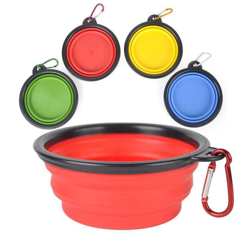 1000ml Travel Folding Silicone Bowl Portable Water Feeder Puppy Doggy Food Container Dog Accessories 26Y0312