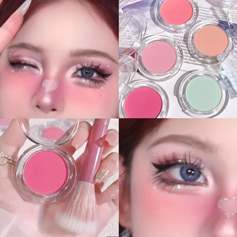 Brighten Face Blush Palette Face Contouring Face Blusher Cheek Tint Cheek Rouge Waterproof Monochrome Matte Female Makeup 1pc 260305