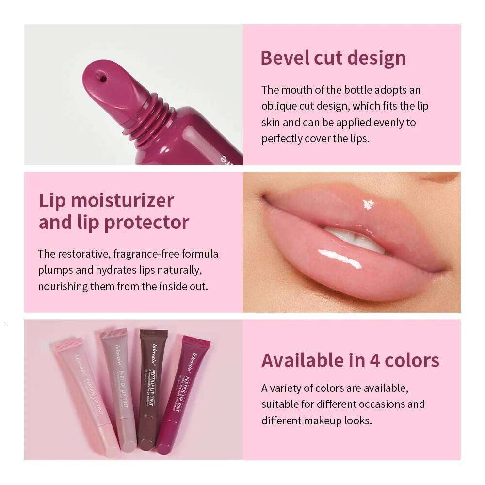 4pcs Mirror Glaze Moisturizes Jelly Enrichment Lasting Water Light Glass Oil Remove Line Lip Protection Serum W260311