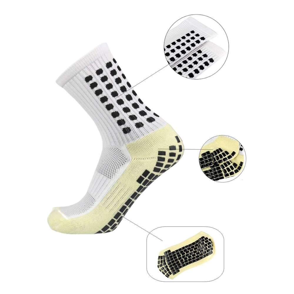 4 pairs of men's soccer non-slip grip pad football basketball socks Z260312