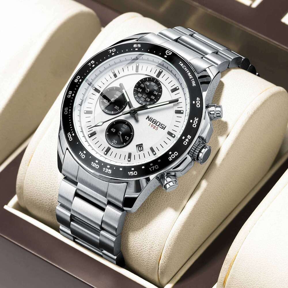 NIBOSI Business Watches Top Luxury Wristwatch Waterproof Luminous Stainless Steel Quartz Watch Men Relogio Masculino