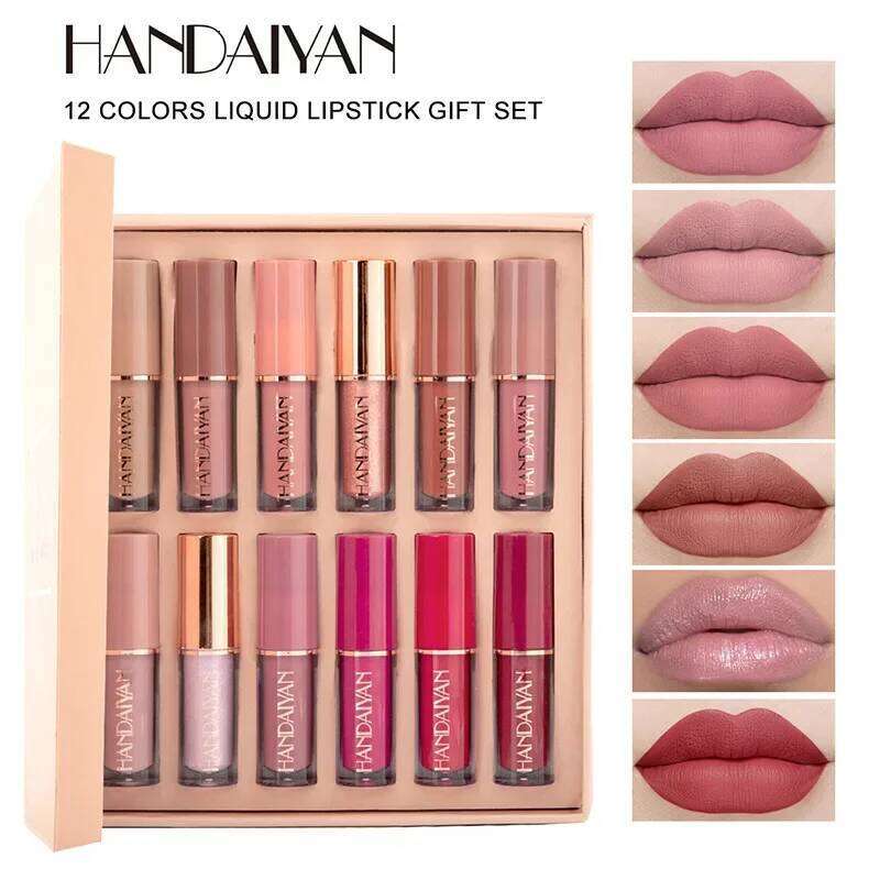 PCS Matte Liquid Lipstick Set Kit Non Stick Cup 12 Colors Lip Gloss Waterproof Long Lasting Korean Cosmetics Makeup For Women W260311