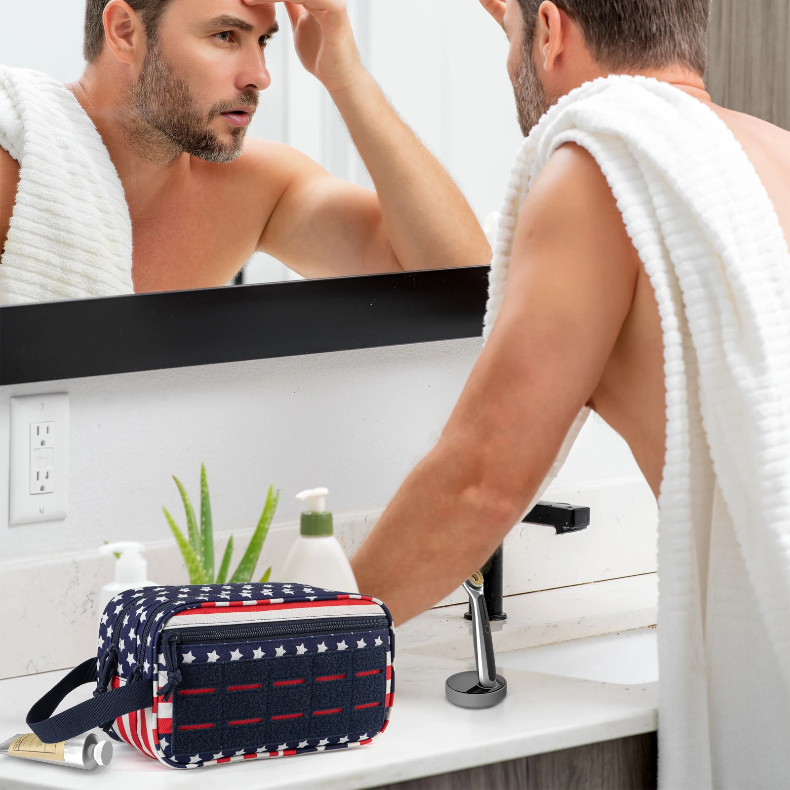 Tactical Toiletry Bag For Men Hygiene Bag Tool Molle Pouches Small Dopp Kit Mens Shaving Kit Travel shower Bag 260304