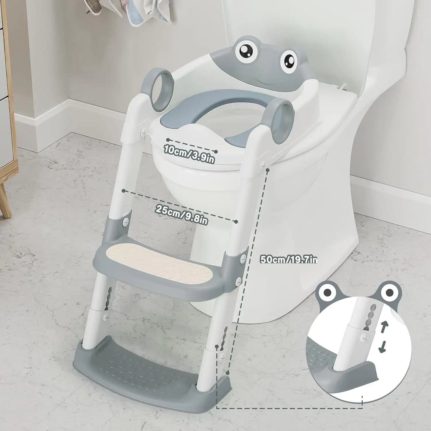 Potty Training Seat with Adjustable Height Step Stool Ladder AntiSlip Pads for Safety Toddler Toilet Trainer Girls Boys 260311