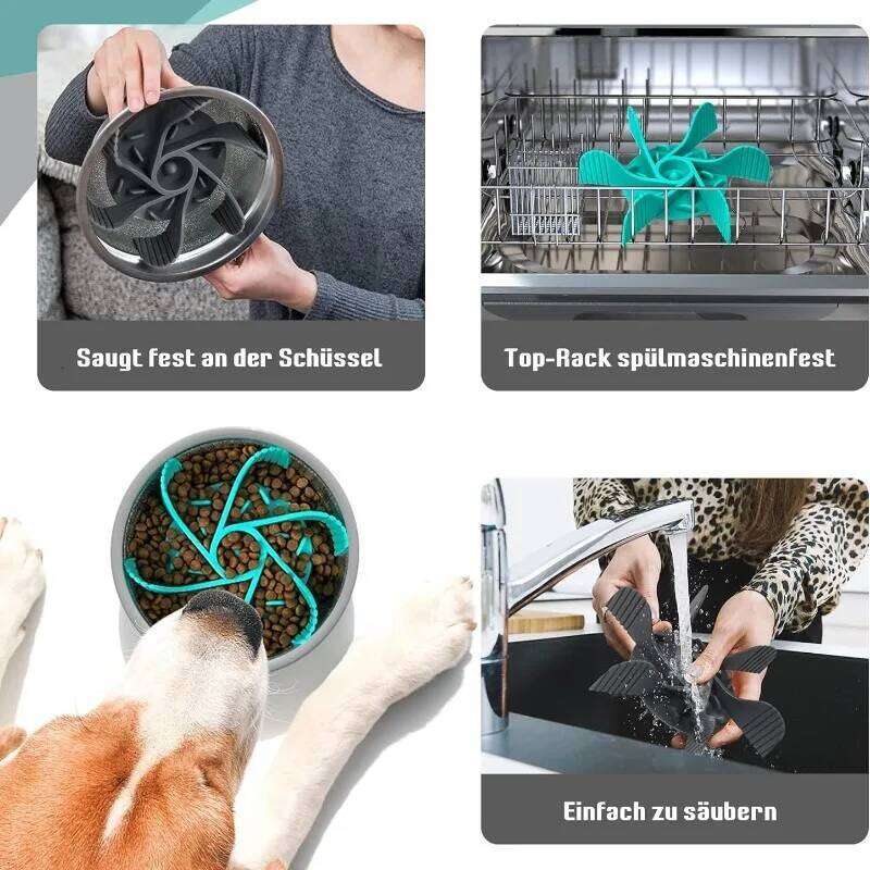 Feeder Plugin Powerful Suction Cup Slow Food Anti Choking Bowl Convenient Easy Clean Extended Dogs Eating Time Pet Supplies 26Y0312