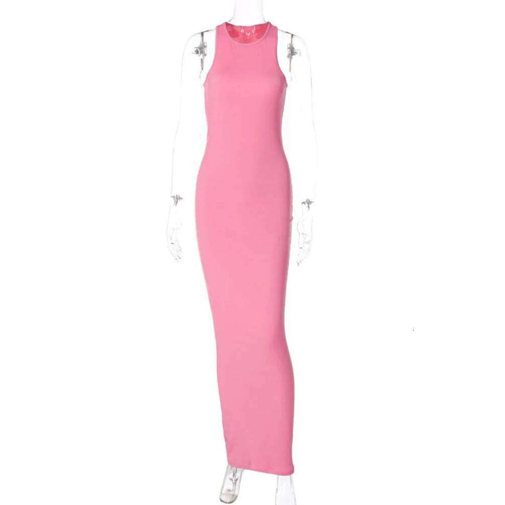 Hugcitar Ribbed Sexy Y2K Clothes Sleeveless Bodycon Maxi Dresses For Women Club Birthday Party Streetwear Elegant Outfits C260312