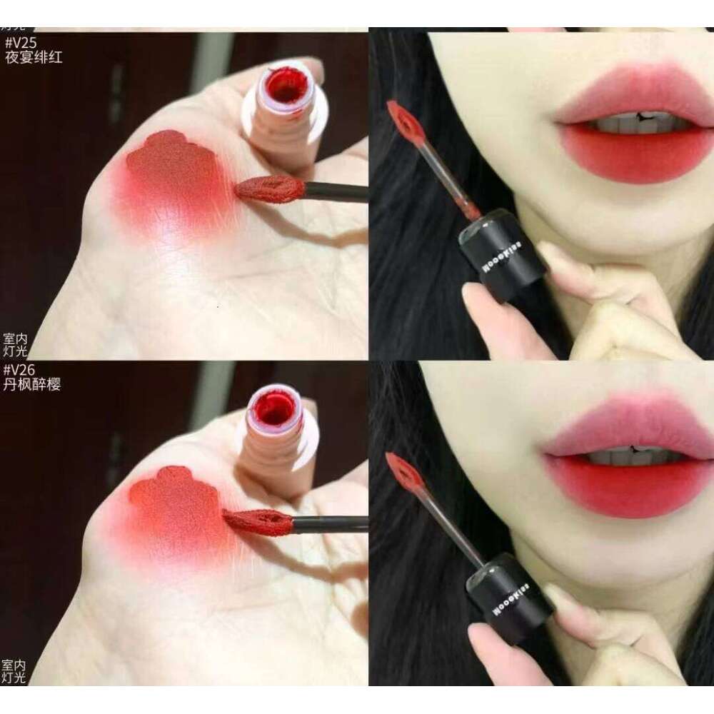 Mooekiss Velvet Lipmud Matte Green Shimmer Lipstick Long-lasting Non-stick Cup Clay Chestnut Color Lip Makeup W260311