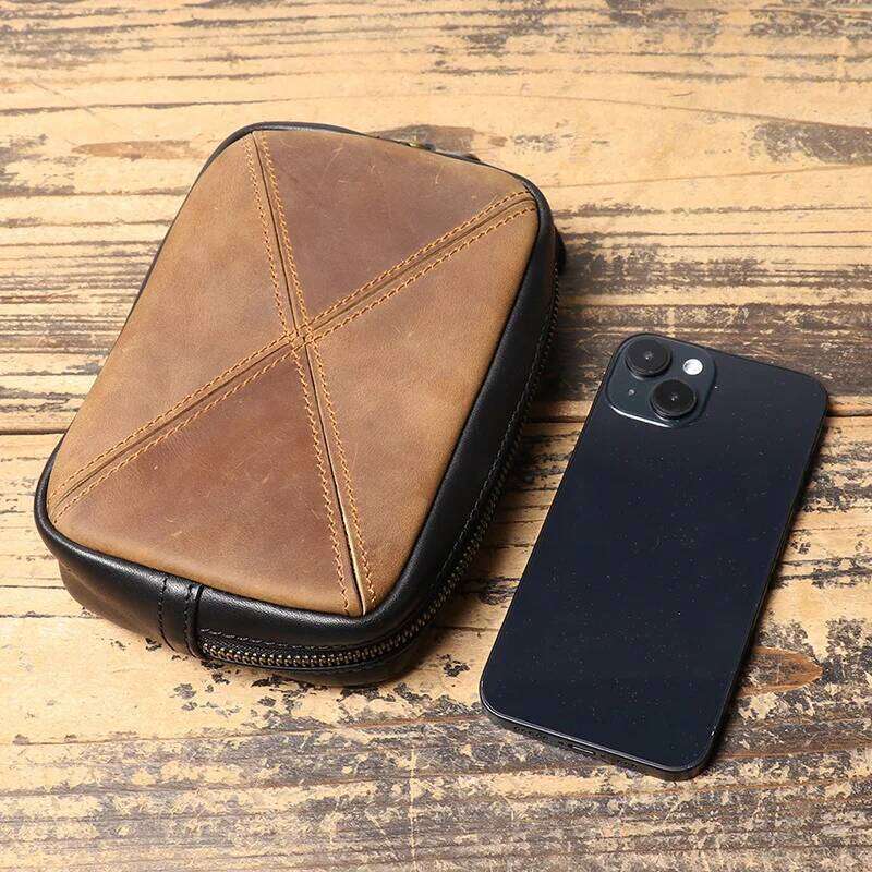 High Quality Men Clutch Vintage Pieced Leather Wallet Creative Coin Purse Phone Bag Kl928