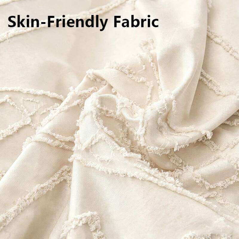 Soft and Warm Solid Color Bohemian Cut Flower Three Piece Set Includes 1 or 2 Pillowcases in Multiple Sizes for Winter Bedding H260312