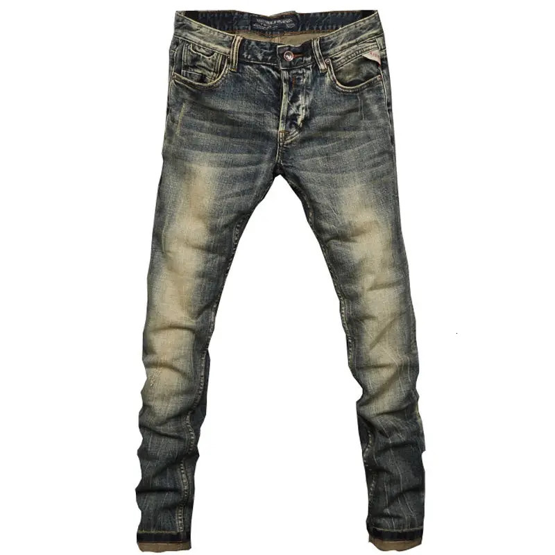 MEN FASHION Korean Style Clothes Brushed Fleece Denim Cargo Vintage Winter Straight Slim Streetwear 90s Trousers for Men 260228