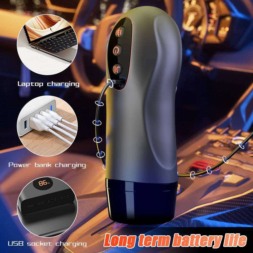 Machines Male Masturbation Cup Suction Mount Pocket Pussy Sexy Voice Penis Trainer Heating Masturbator Sex Toy For Men Z260311
