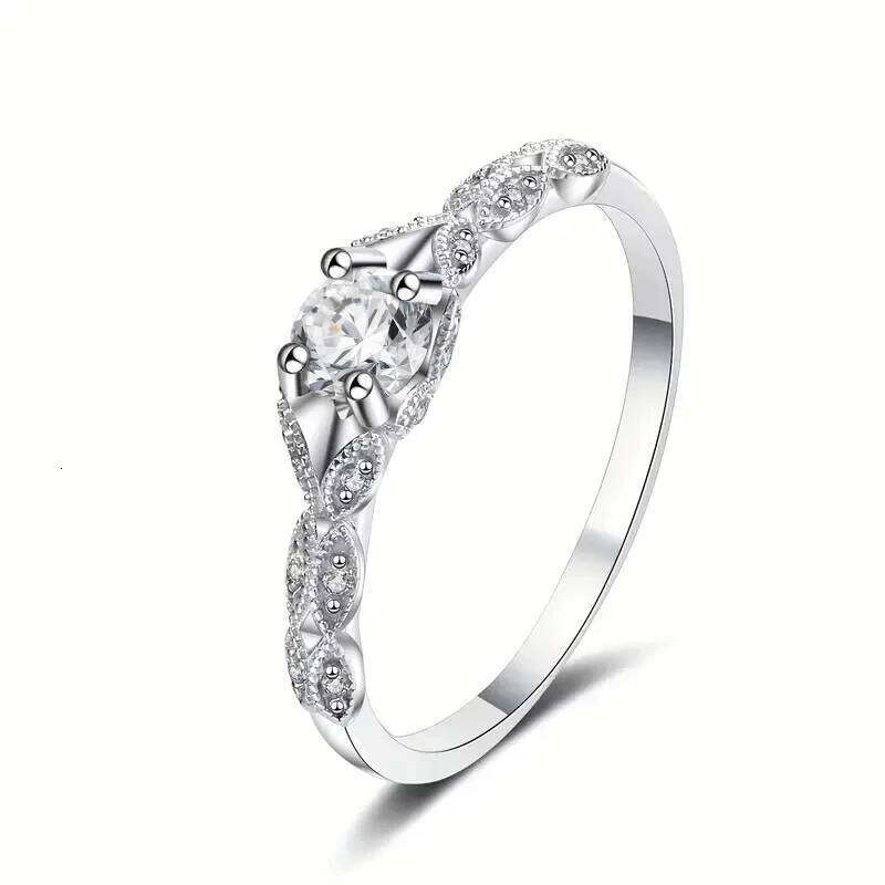 Light Luxury Style Cubic Zirconia Women's in Europe and America Simple Fashion Temperament Ring H260312