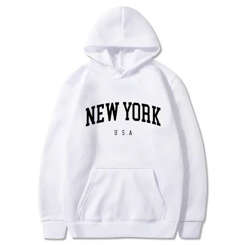 Men Women New York USA City Hoodies Fashion Letter Printed Graphic Sweatshirts Loose Casual Harajuku Hooded Pullover Sportwear M260312