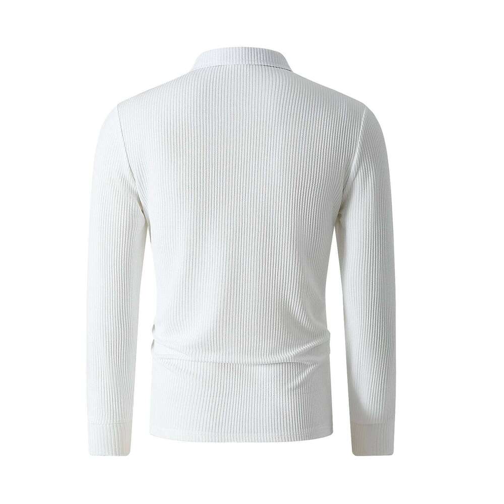 Spring New Luxury Light Business Mature Casual Sports Retro Style Striped Fashion Men Outdoor Long Sleeve POLO Shirt