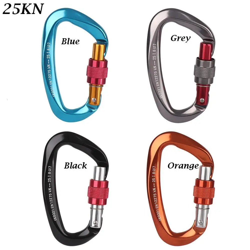 D Shape Accessories Professional Carabiner Security Master Lock Mountaineering Protective Equipment Climbing Key Hooks 260228