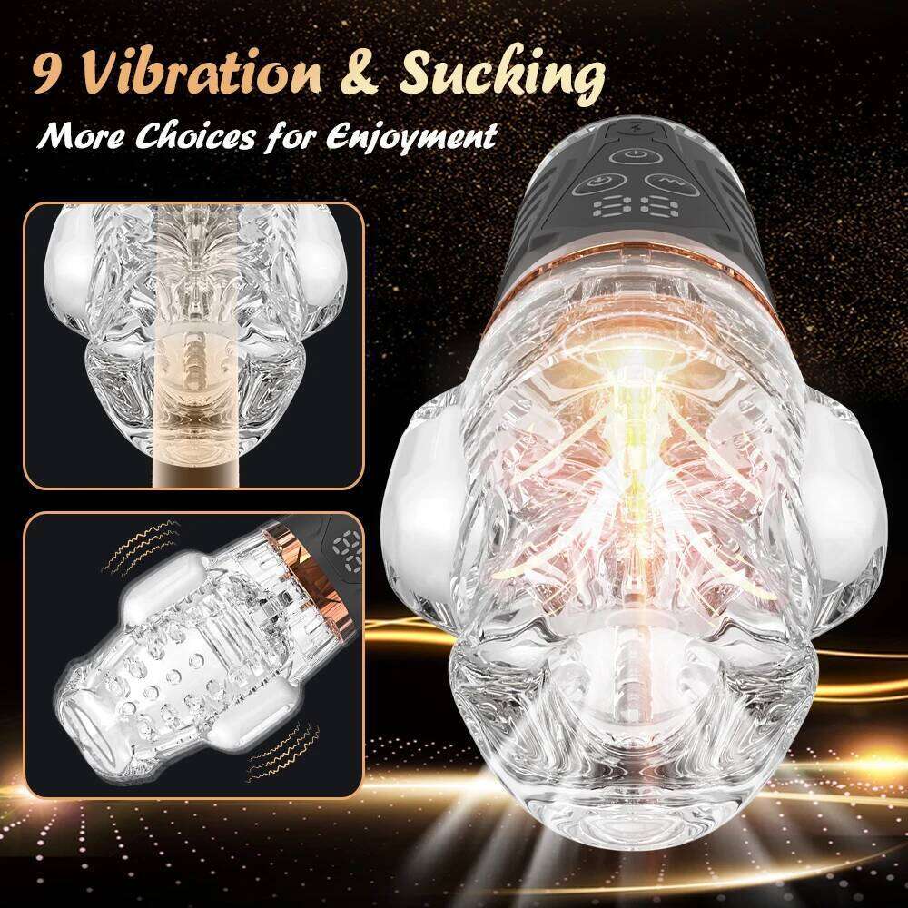 Sucking Vibrating Male Cup Oral Sex Glans Trainer Penis Massager Men Masturbator Blowjob Equipment Adult Supplies Z260312