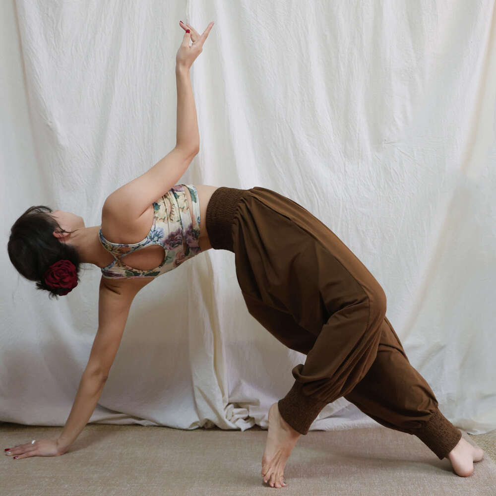 Vintage Outfit for Pregnant Women Designer with Chest Pad, New Chinese Style Gorgeous Yoga Top Set
