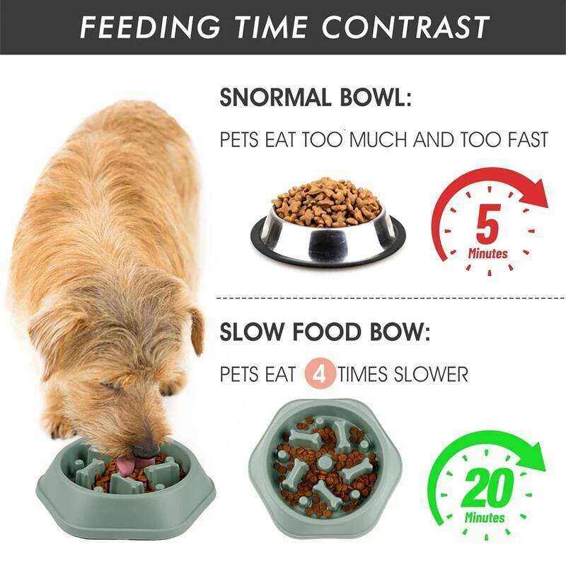 Feeder Anti-choking Puppy Food Bowl Anti-slip Pet Slow Eating Dog Dishes Feeders for Dogs Small Medium 26Y0312