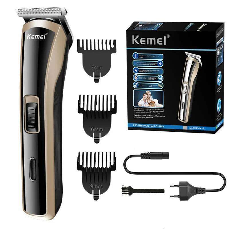 Kemei KM-418 Waterproof Clipper Rechargeable Electric Barber Trimmer Professional Cordless Hair Cutting Machine For Men C260312