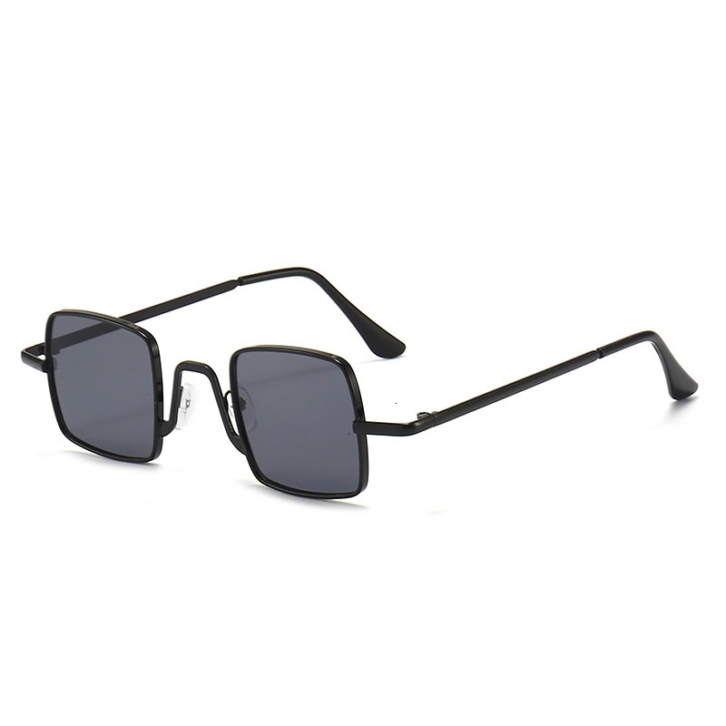 2026 Small Frame Square for Men Women in , Transparent Retro Metal Sunglasses with UV400 Protection