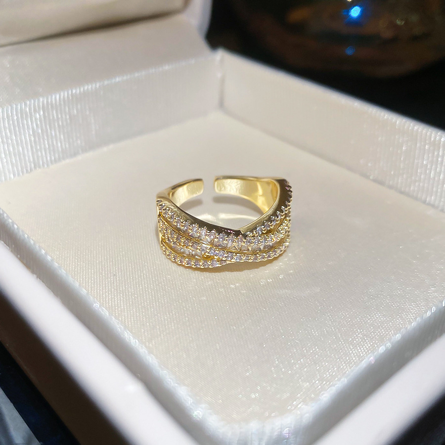 Gypsophila Open Ring for Women, Silver Color with Sparkling Diamonds, High-Quality Texture, Simple and Fashionable Exquisite Ring