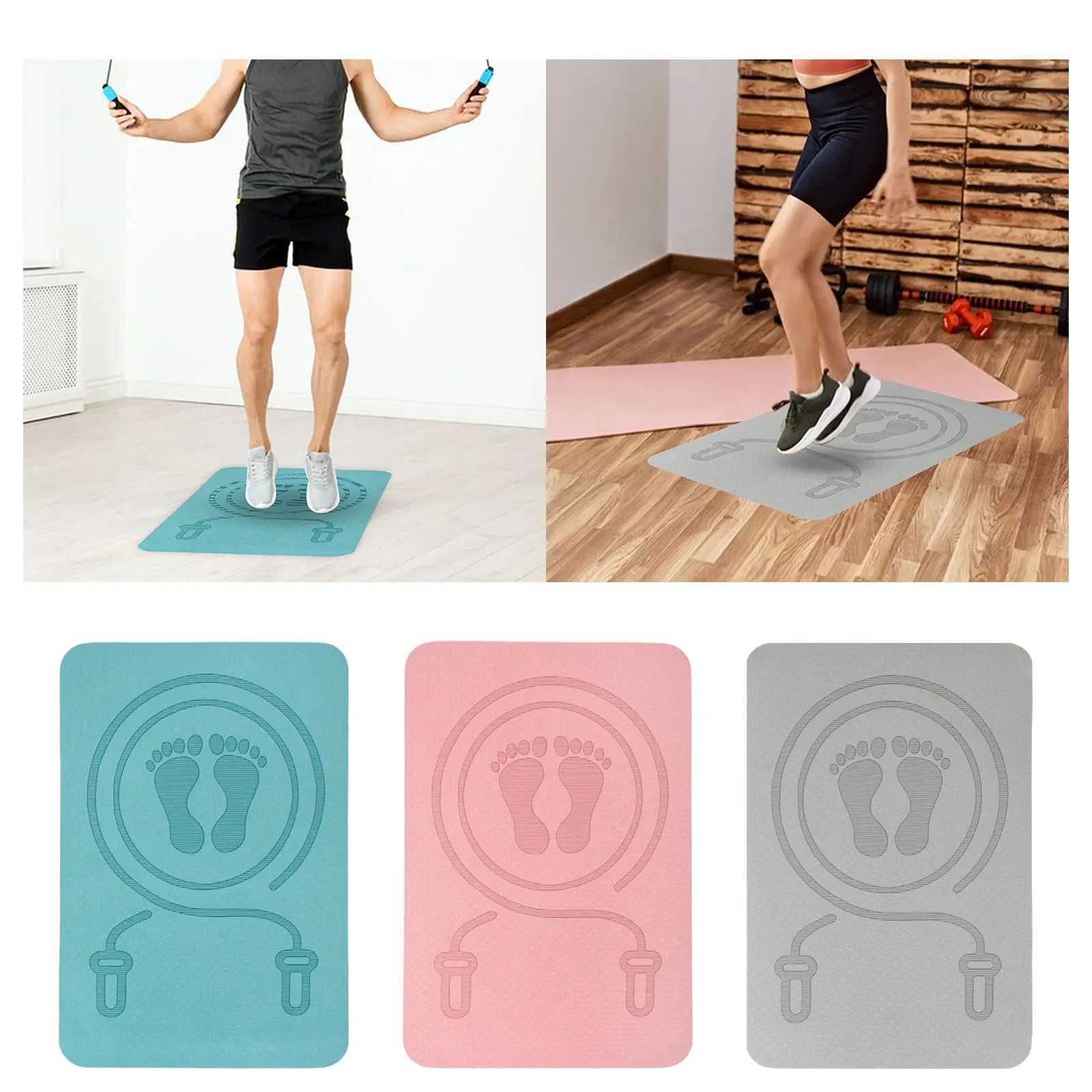 Jump Rope Mat Yoga Mat Antiskid Shock Absorption Rope Skipping Mat for Home Gym Pilates Workout Indoor Outdoor Stretching M260312