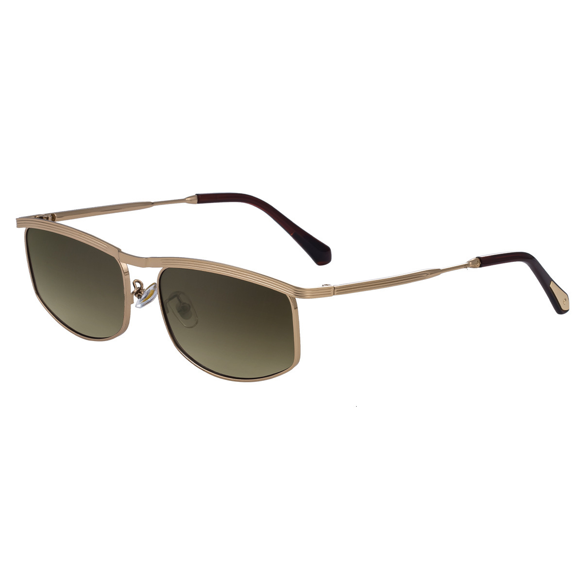 Small Frame for Men Driving 2026 New Metal Double Bridge Sunglasses High-end Sun Protection Eyebrow Style Glasses