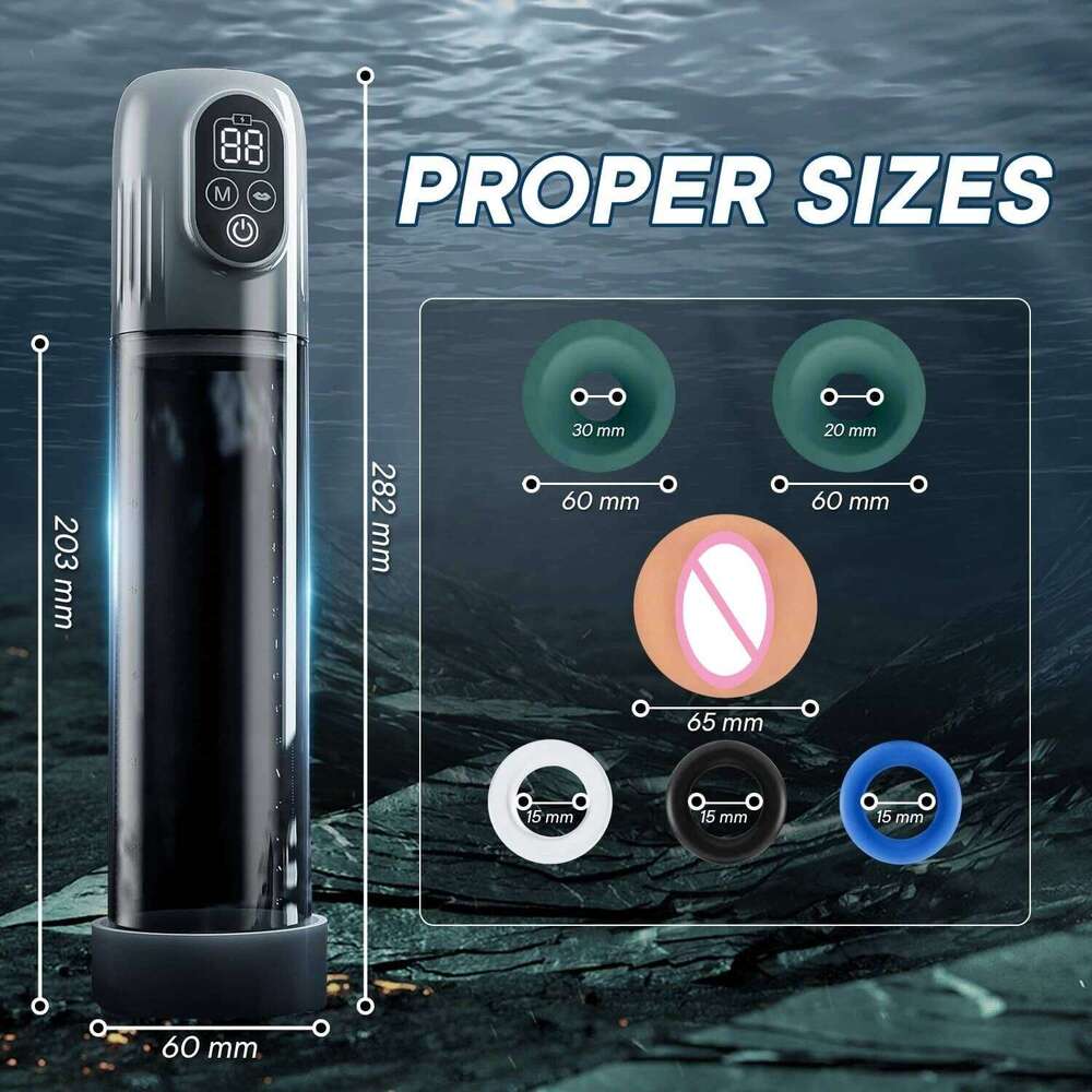 LCD Electric Penis Automatic Male Masturbator Vacuum Pump with 4 Training Pressure & 5 Suction Modes Adult Sex Toy for Men Z260312