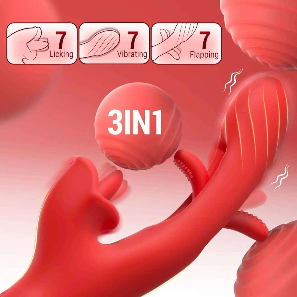 2 in 1 Tongue Licking Dildo Vibrator for Women Flapping Rotating Clitoris Stimulator G Spot Massage Female Masturbator Sex Toy Z260312