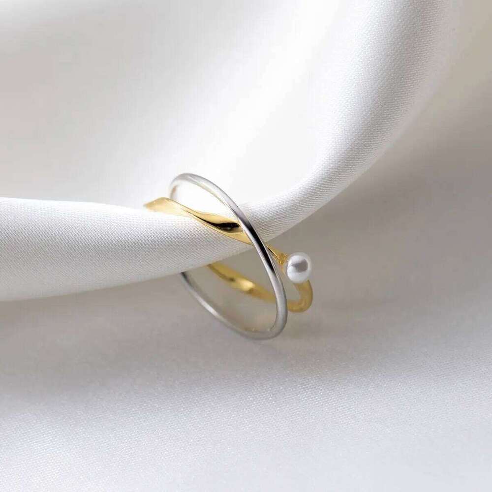 925 Sterling Silver Rings For Women Men Gold Cross Pearl Simple Trendy Retro Adjustable Anillos Party Gifts Fine Accessories H260312