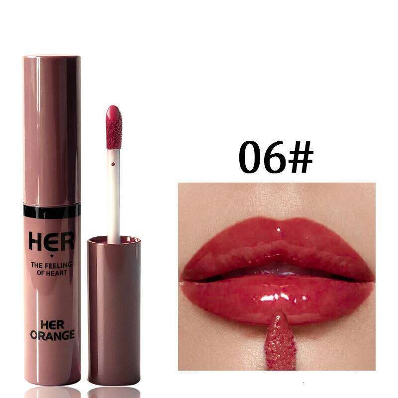 Herorange Shimmering Mirror Glaze, Moisturizing, Not Fade, Easy to Apply, Water-Glossy Glass Lip Gloss Cosmetics, Christmas Gift W260311
