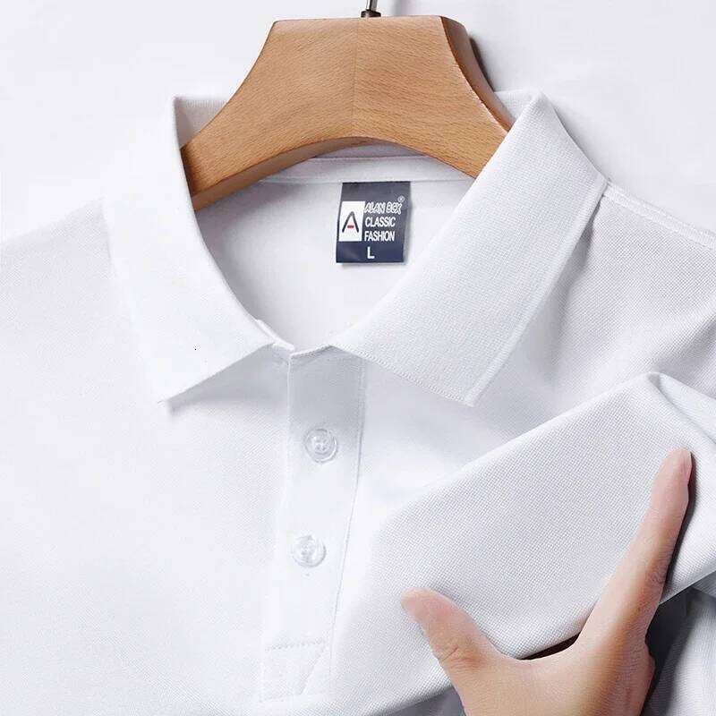 Men's Fashion Solid Short Sleeved Polo Shirt Summer Breathable Comfortable Top 26H0312