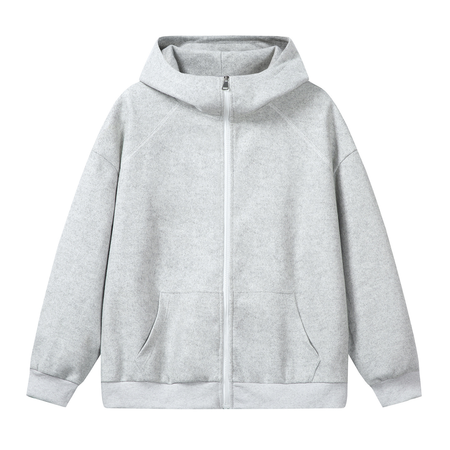 Designer Hoodie Heavyweight Textured Woolen Hooded Sweatshirt For Men Autumn Retro Color-block Zipper Couple Cardigan Jacket Coat