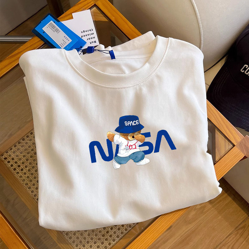 American Retro Heavy Cotton Short-sleeve T-shirt For Polo Designer Hoodie Women Summer Loose Fit Korean Style Trendy Regular Shoulder Women's Hal