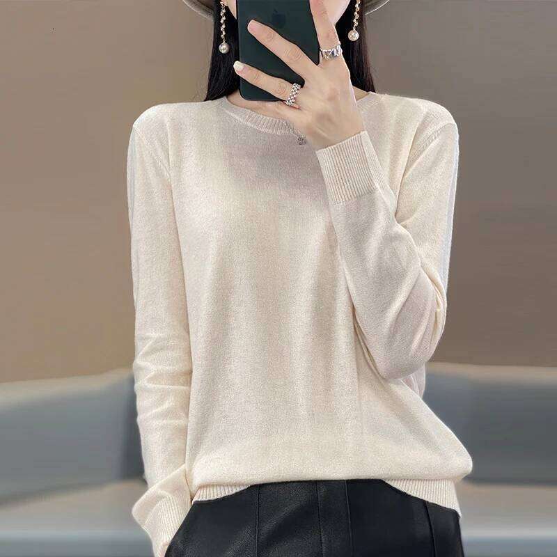 Hot Sales Autumn Women's Pullover Cashmere Knitted Sweater Chic Tops Spring Fine Wool Thin Jumper Casual O-Neck Women Shirt Z260313