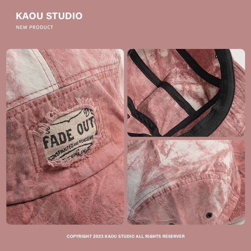 American Retro Hole Design Niche Tie-dye Baseball Caps for Women Summer New Casual Sunscreen Versatile 5-panel Men's Hats Z260314