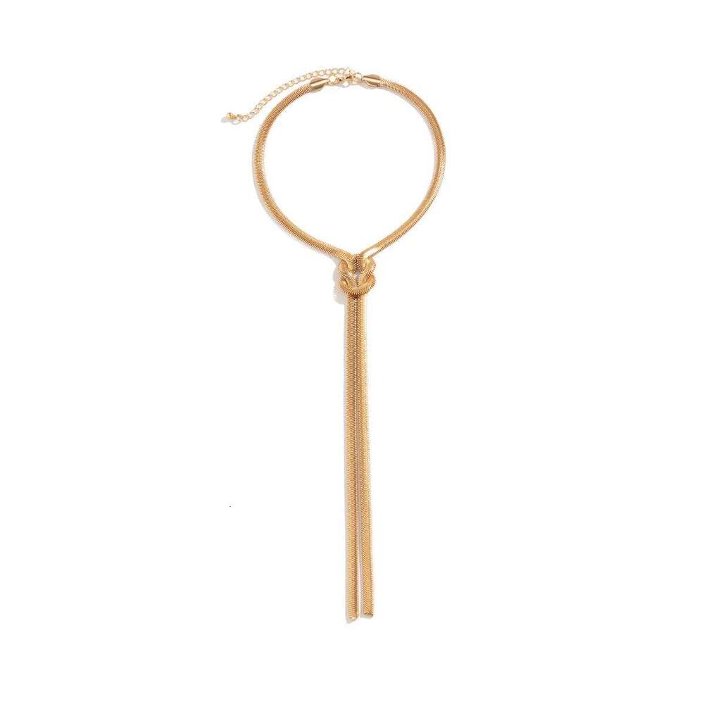 Ingemark Unique Adjustable Twisted Chunky Snake Long Chain Necklace for Women Sexy Vintage Knotted Link Grunge Chest Jewelry New H260312