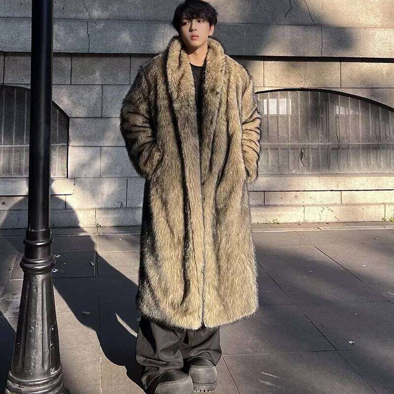 2025 Good Quality Winter Warm Faux Imitation Fox Overcoat Man Woman Outdoor Thicken Windproof Warmer Long Fur Coat Z260313