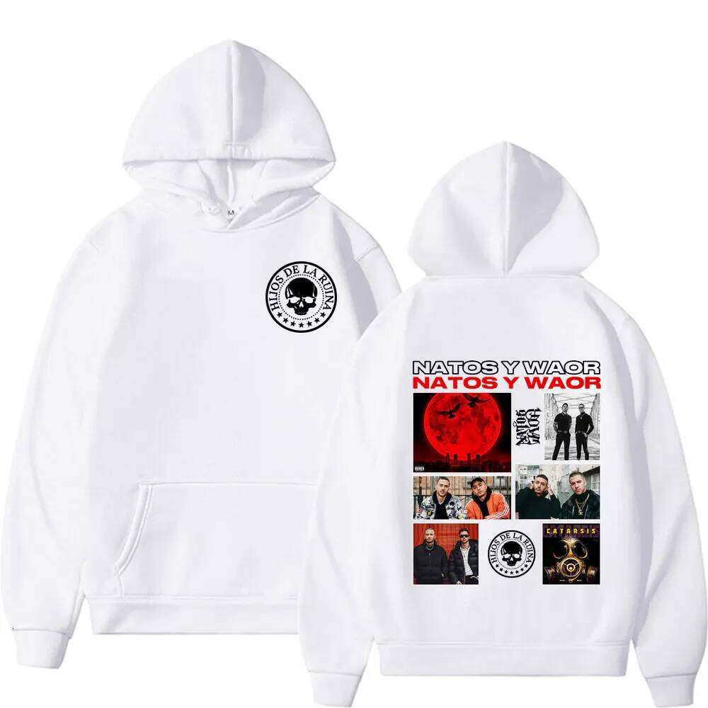 Rap Singer NATOS WAOR Catarsis Album Pattern 2025 Autumn Winter Retro Hip-hop Casual Pure Cotton Hooded Sweatshirt for Men Women Z260314