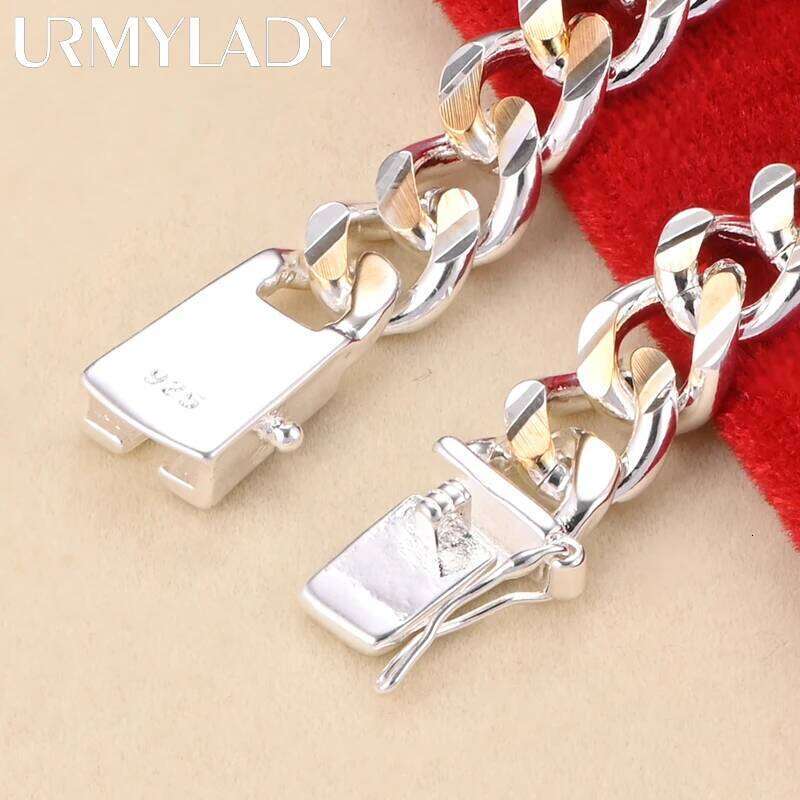 925 Silver gold exquisite 10mm chain men women Chain noble bracelet fashion charm wedding birthday gift some style Z260313