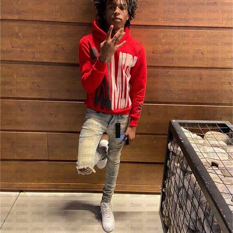 Y2K Men's Women's Street Wear Letter Foam Printed Loose Fitting Pullover Sweatshirt European American Hip-hop Gothic Hooded Top Z260314