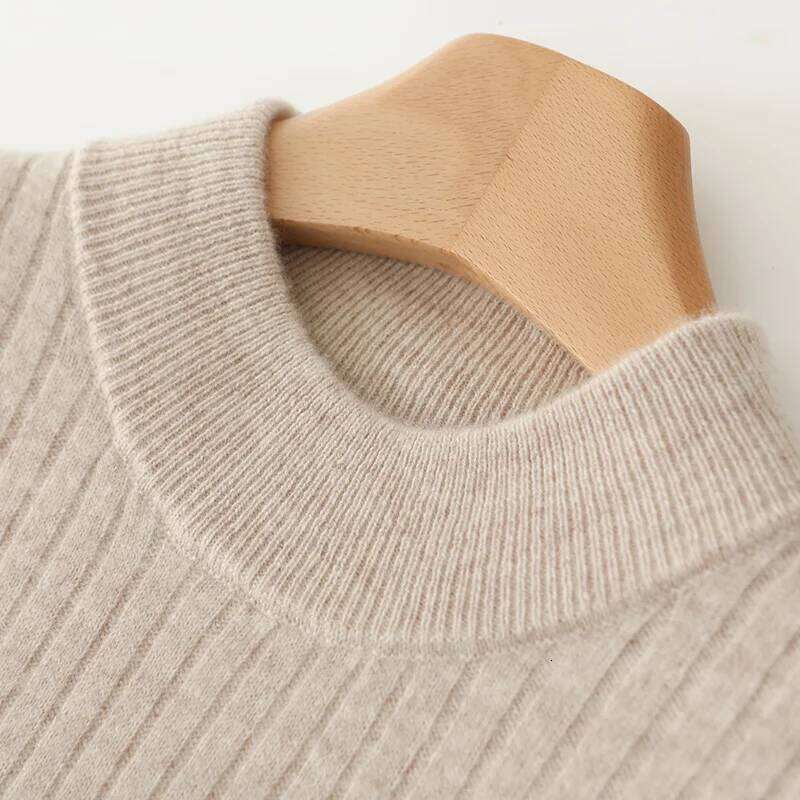 Autumn Winter Women 100% Merino Wool Half turtleneck Sleeve Warm Luxury Fashion Long Skirt Solid Color Knitted Dress Z260314