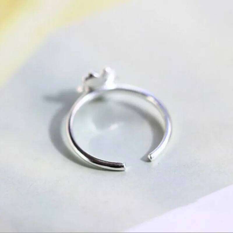New Exquisite Fashion Popular Korean 925 Sterling Silver Jewelry Aesthetic Small Fresh Cherry Flowers Opening Rings R003 H260312