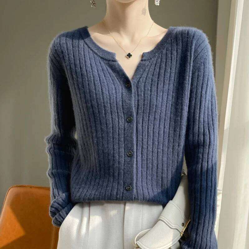 Autumn Winter 2025 Women Cardigans O-neck Solid Sweater Spring Long Sleeve Single Breasted Soft Knit Fashion Korean Warm Jumper Z260313