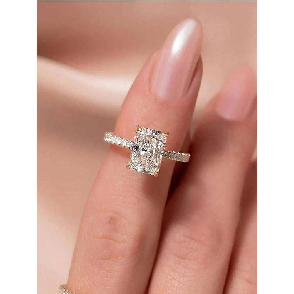925 Sterling Silver 2-5CT Rectangle Zircon Gorgeous Shiny Ring For Women Anniversary Wedding Luxury High Quality Fine Jewelry H260312
