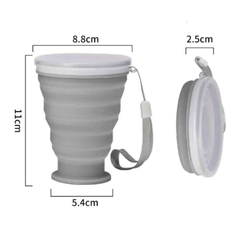 1PC 300ml Silicone Folding Portable Travel Outdoor Sports Foldable Coffee Mug Camping Tea Cup Waterbottle Z260313