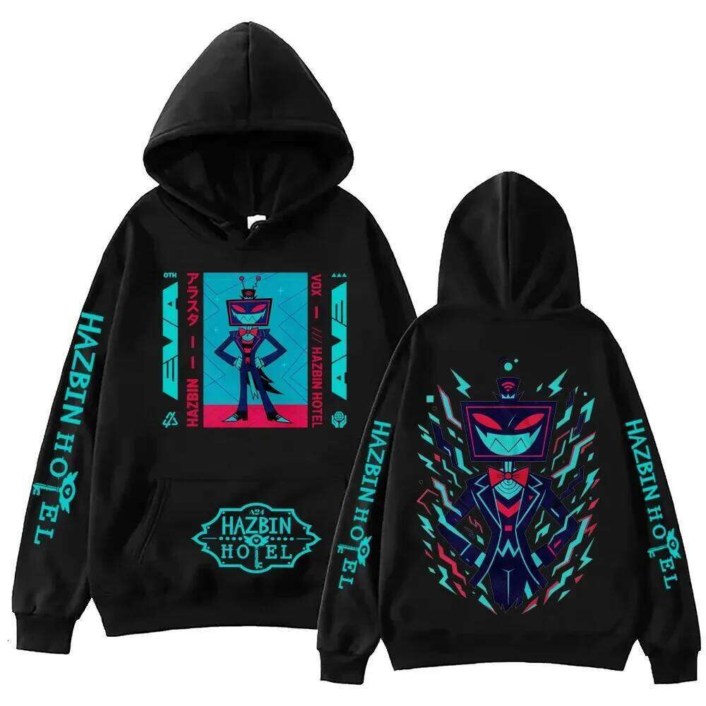 Hazbin Hotel 3V Manga Printed Hoodies Men Women Clothing 2025 Trendy Sweatshirts Long Sleeves Fleece Loose Hooded Pullover Z260314