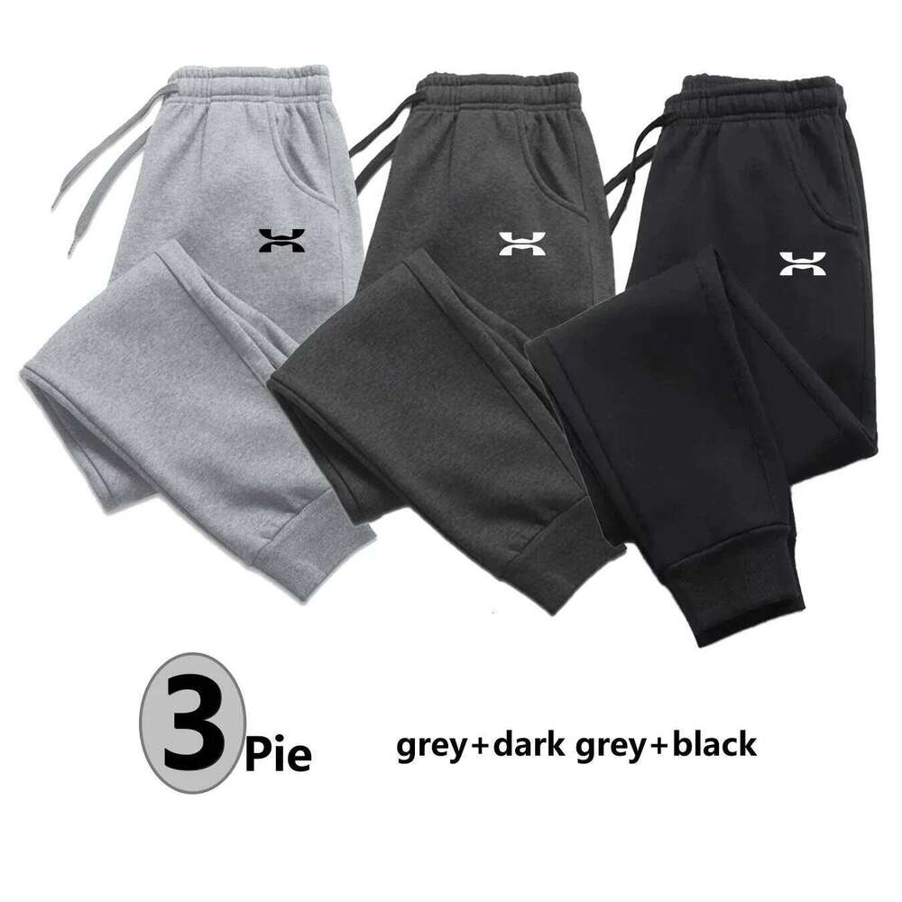 New Fashion Men Running Sweatpants Printed Winter Thickened Fleece Daily Jogging Bottoms Outdoor Sports Casual all-match Pants Z260315